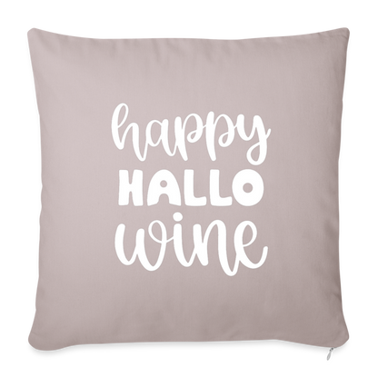 Happy Hallo Wine Throw Pillow Cover 18” x 18” - light taupe