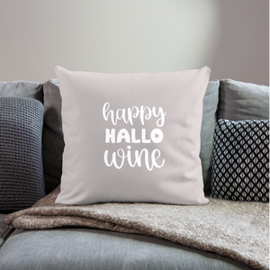 Happy Hallo Wine Throw Pillow Cover 18” x 18” - light taupe