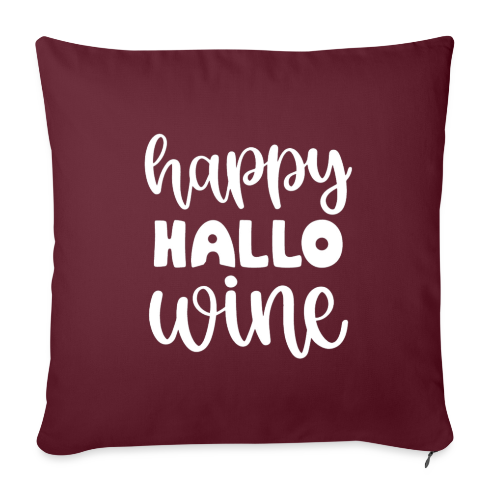 Happy Hallo Wine Throw Pillow Cover 18” x 18” - burgundy