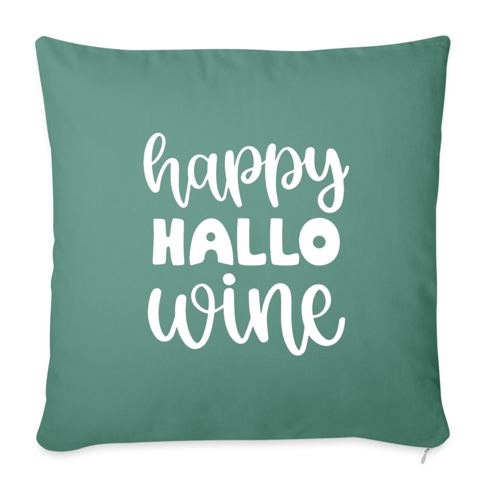 Happy Hallo Wine Throw Pillow Cover 18” x 18” - cypress green