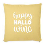 Load image into Gallery viewer, Happy Hallo Wine Throw Pillow Cover 18” x 18” - washed yellow
