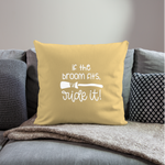 Load image into Gallery viewer, If The Broom Fits, Ride It Throw Pillow Cover 18” x 18” - washed yellow
