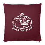 Load image into Gallery viewer, Trick Or Treat Yo Self Throw Pillow Cover 18” x 18” - burgundy

