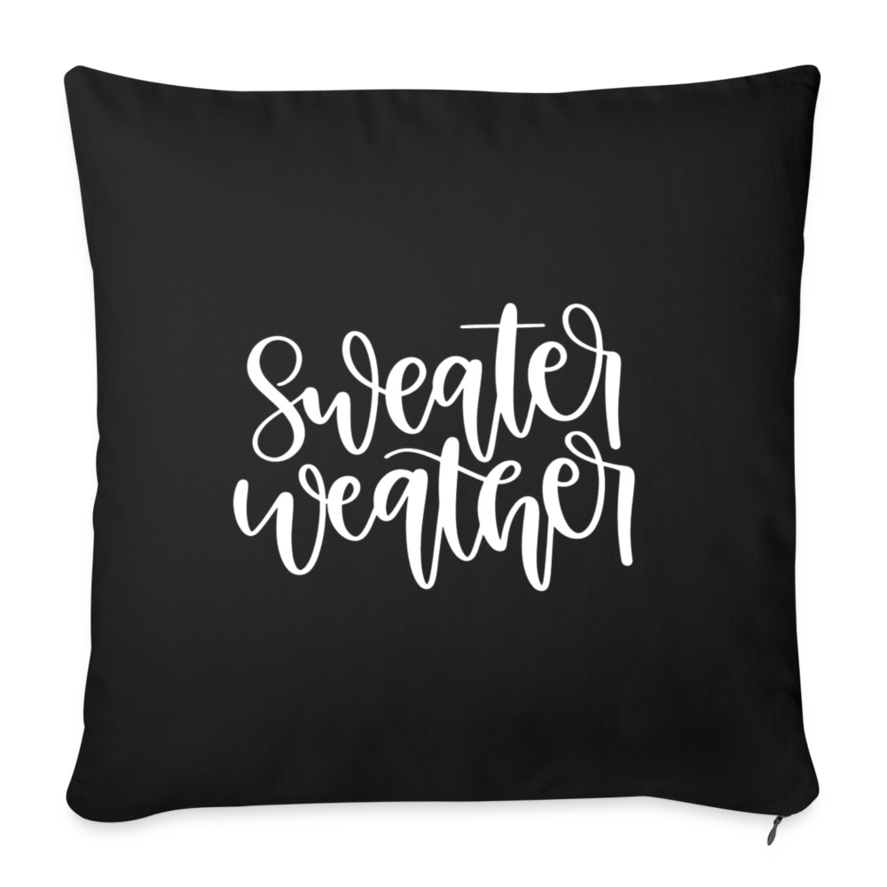 Sweater Weather Throw Pillow Cover 18” x 18” - black