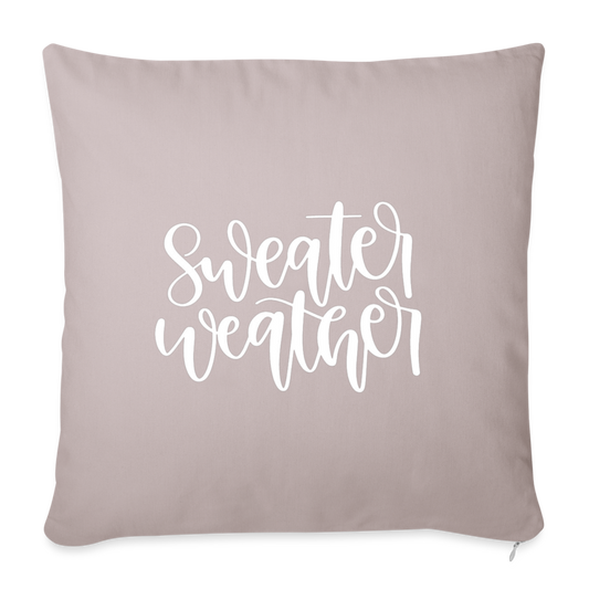 Sweater Weather Throw Pillow Cover 18” x 18” - light taupe