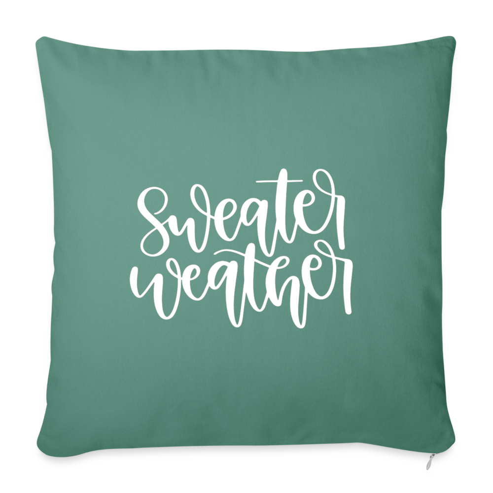 Sweater Weather Throw Pillow Cover 18” x 18” - cypress green