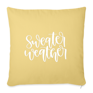 Sweater Weather Throw Pillow Cover 18” x 18” - washed yellow